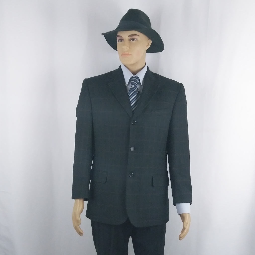 Vincenzo Black Sports Jacket Jacket Mens Size 44r